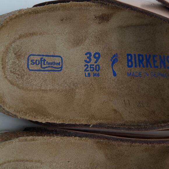 Birkenstock Arizona Soft Footbed Sandal Unisex Metallic Copper Sz US W8/M6 EU39 - Picture 7 of 16